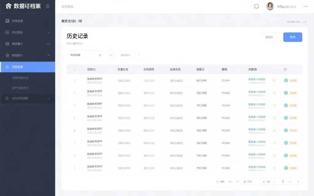 数据归档与历史查询界面，结构化信息一目了然